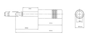 CPH-MN635NP Audio Jack Stereo 6.3mm Drawing